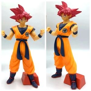 Dragon Ball Z Super Saiyan Red Hair Goku Squat Model Action Figure  Box ~9